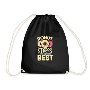 Donut Sweets Donuts Food Baker Gift - Drawstring Bag - black - Front