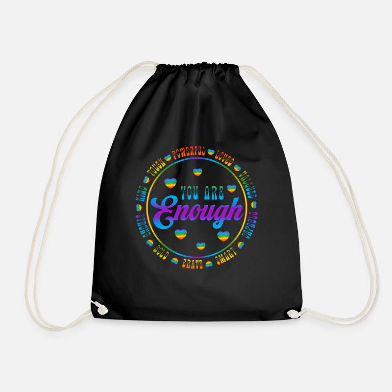 You Are Enough LGBTQ Inspirational - Turnbeutel - Schwarz