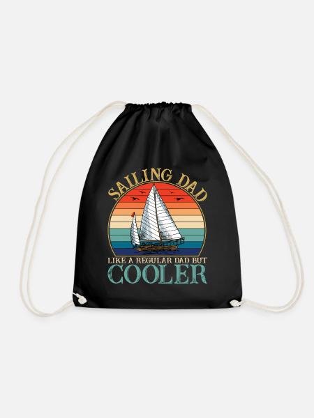 Sailing Dad Retro Sunset - Drawstring Bag - black