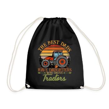 Tractor Dad Daughters Drive Fathers Day - Turnbeutel - Schwarz - Vorne