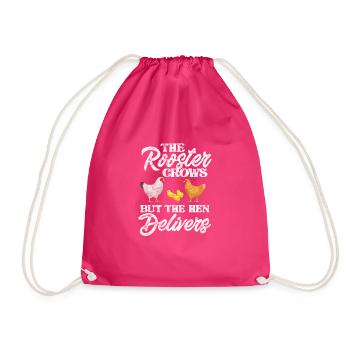 Chicken - Drawstring Bag - fuchsia - Front