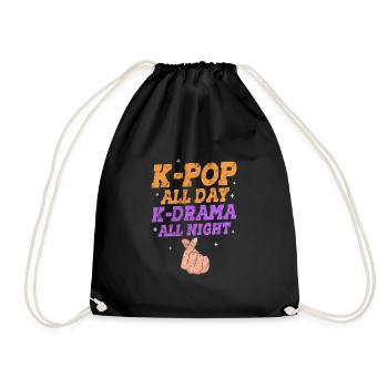 K-Pop Koreanisch Musik Pop Korea Kpop Geschenk - Turnbeutel - Schwarz - Vorne