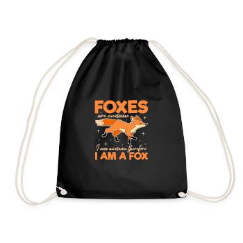 Fox Foxes Fox Forest Animal Forest Animal Gift - Drawstring Bag - black - Front