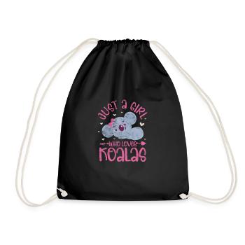 fille koala - Sac de sport léger - noir - Devant