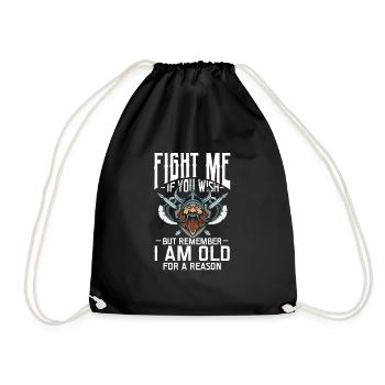 Viking Viking Vikings Odin Walhalla Gift - Drawstring Bag - black - Front