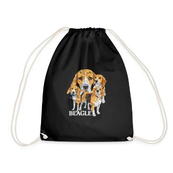 Beagle - Drawstring Bag - black - Front