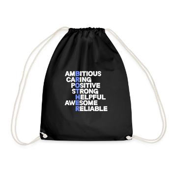 Big Brother Sibling Sister Gift - Drawstring Bag - black - Front