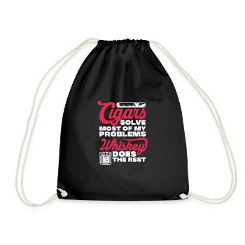 Cigare Whisky Fumer Fumer Cigare Cadeau - Sac de sport léger - noir - Devant