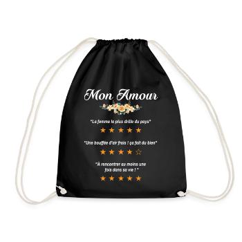 Mon amour citation fleurs critique fan film couple - Sac de sport léger - noir - Devant