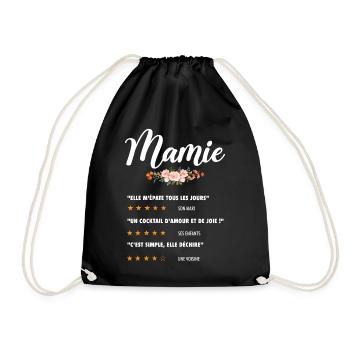 mamie citation fleurs critique film drôle mémé - Sac de sport léger - noir - Devant