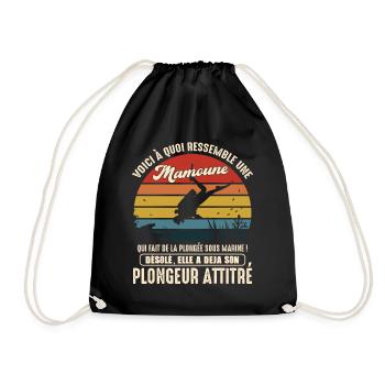 mamoune pratiquante plongée sous marine plongeur - Sac de sport léger - noir - Devant
