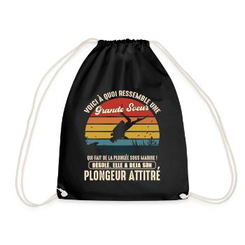 grande soeur pratiquante plongée sous marine - Sac de sport léger - noir - Devant