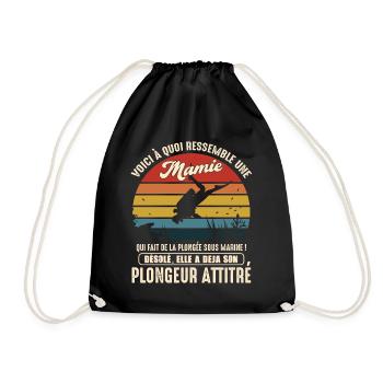 mamie pratiquante plongée sous marine plongeur - Sac de sport léger - noir - Devant