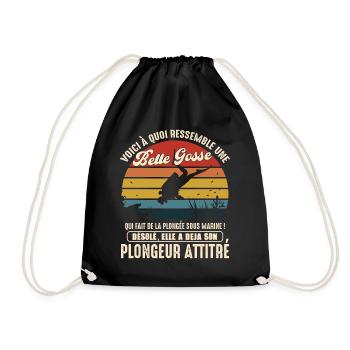 belle gosse pratiquante plongée sous marine - Sac de sport léger - noir - Devant