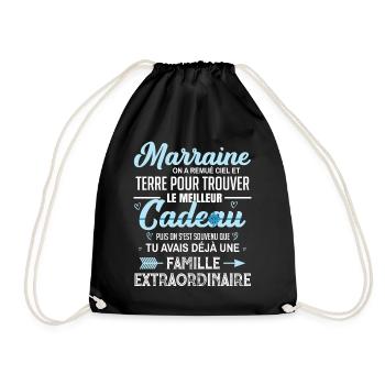 Meilleur cadeau demande annonce marraine coeur - Sac de sport léger - noir - Devant