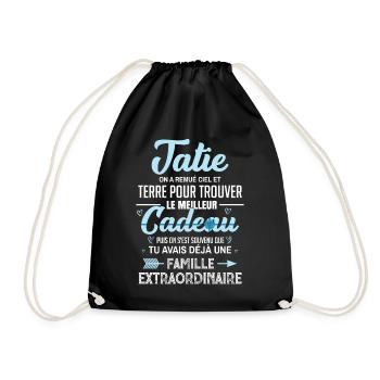 Meilleur cadeau tatie citation coeur ruban tante - Sac de sport léger - noir - Devant