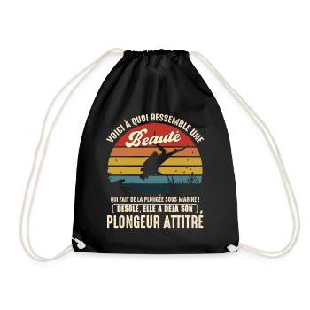 couple pratiquante plongée sous marine plongeur - Sac de sport léger - noir - Devant