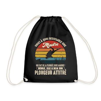 maman pratiquante plongée sous marine plongeur - Sac de sport léger - noir - Devant