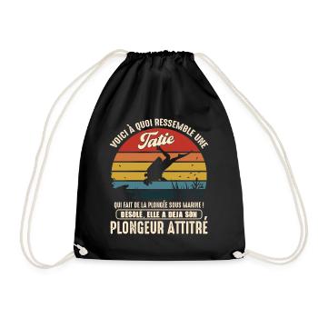 tatie pratiquante plongée sous marine plongeur - Sac de sport léger - noir - Devant