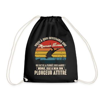maman bonus pratiquante plongée sous marine - Sac de sport léger - noir - Devant