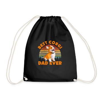 Corgi Vater - Turnbeutel - Schwarz - Vorne
