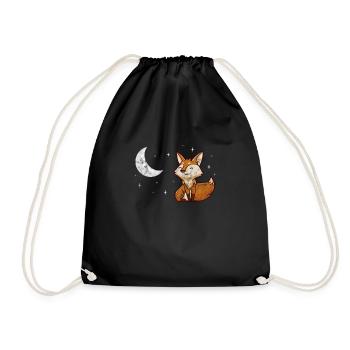 Fox - Drawstring Bag - black - Front