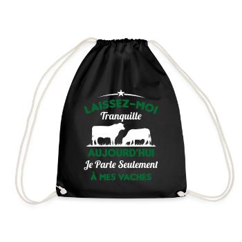 Je parle Seulement à Mes Vaches - Sac de sport léger - noir - Devant