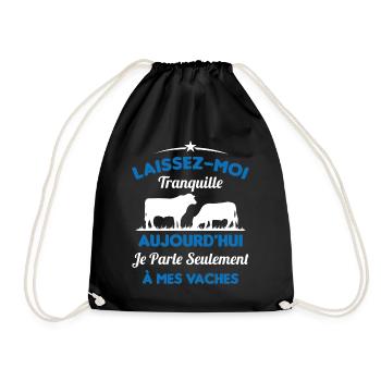 Je parle Seulement à Mes Vaches - Sac de sport léger - noir - Devant
