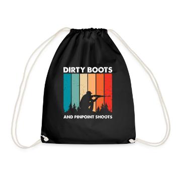 Funny Duck Hunting Design Hunter Hunting Duck Design - Drawstring Bag - black - Front