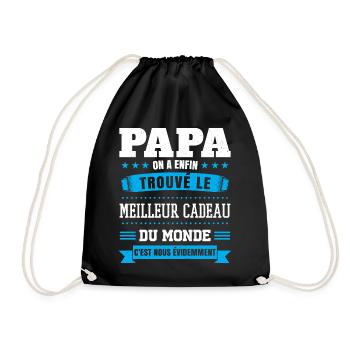 papa meilleur cadeau du monde c'est nous humour - Sac de sport léger - noir - Devant