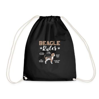 Beagle - Drawstring Bag - black - Front
