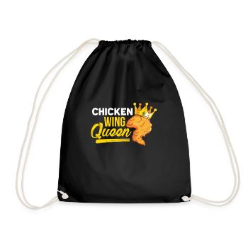 Huhn Bauernhof Geflügel Hahn Hühner Geschenk - Turnbeutel - Schwarz - Vorne