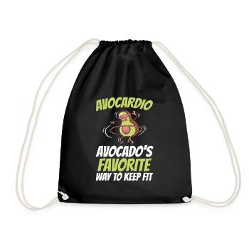 Avocado design for vegetarians and vegans - Drawstring Bag - black - Front
