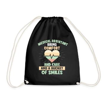 Medical assistant Nurse Nurse - Drawstring Bag - black - Front