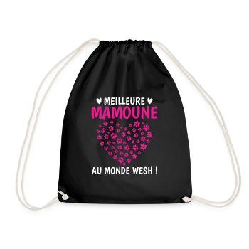 Meilleure mamoune monde chats chiens pattes maman - Sac de sport léger - noir - Devant
