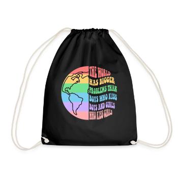 Les garçons qui embrassent les garçons les filles qui embrassent les filles - Sac de sport léger - noir - Devant