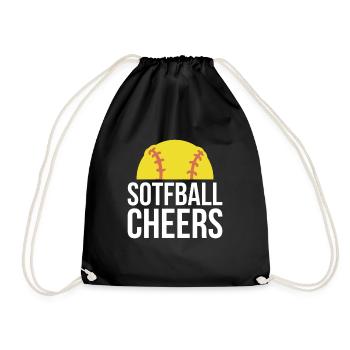 Softball Cheers Geschenk - Turnbeutel - Schwarz - Vorne