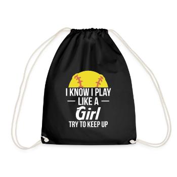 Je sais que je joue comme une fille essayez de garder la chemise - Sac de sport léger - noir - Devant