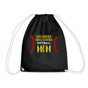 Softball Mom Shirt Geschenk - Turnbeutel - Schwarz - Vorne