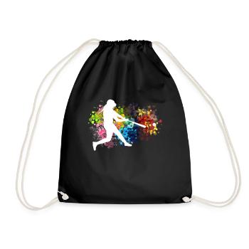 Softball Spieler Shirt Geschenk - Turnbeutel - Schwarz - Vorne