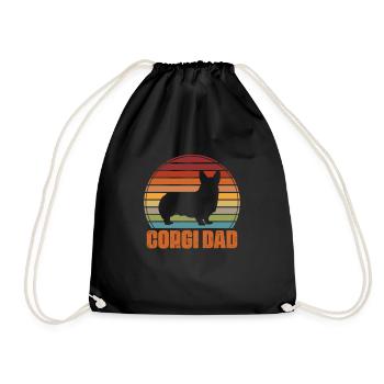 Corgi Vater - Turnbeutel - Schwarz - Vorne