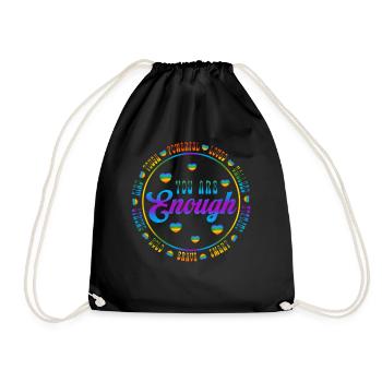 You Are Enough LGBTQ Inspirational - Drawstring Bag - black - Front
