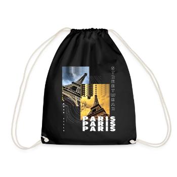 Paris France City Skyline Home Love - Drawstring Bag - black - Front