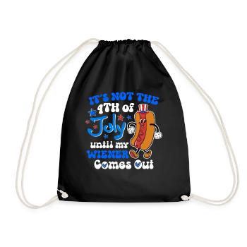 It's Not The 4th of July Until My Wiener Comes Out - Drawstring Bag - black - Front