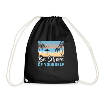 Beach holiday by the sea Design beach motif - Drawstring Bag - black - Front