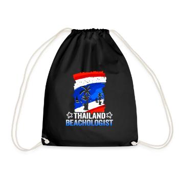 Thailand Beach Holiday by the Sea Design Beach Motif - Drawstring Bag - black - Front