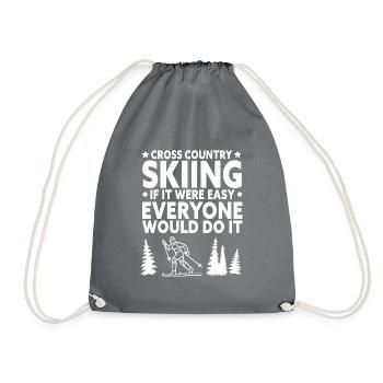 Cross-country biathlon cross-country skiers - Drawstring Bag - grey - Front