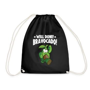 Avocado design for vegetarians and vegans - Drawstring Bag - black - Front