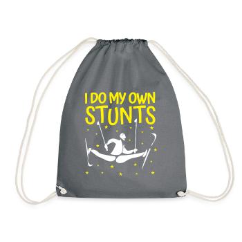 Cross-country biathlon cross-country skiers - Drawstring Bag - grey - Front