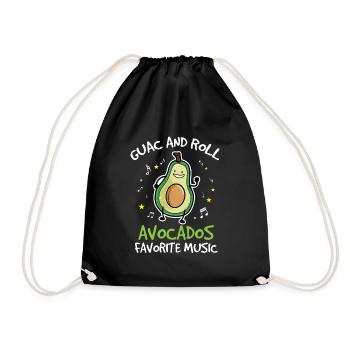 Avocado design for vegetarians and vegans - Drawstring Bag - black - Front